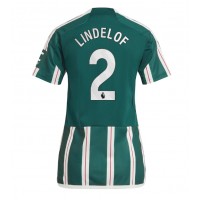 Camisa de Futebol Manchester United Victor Lindelof #2 Equipamento Secundário Mulheres 2023-24 Manga Curta